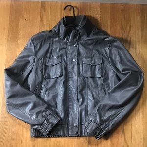 Grey leather jacket